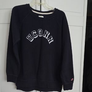 League Women's Navy Crew Neck Sweatshirt UConn